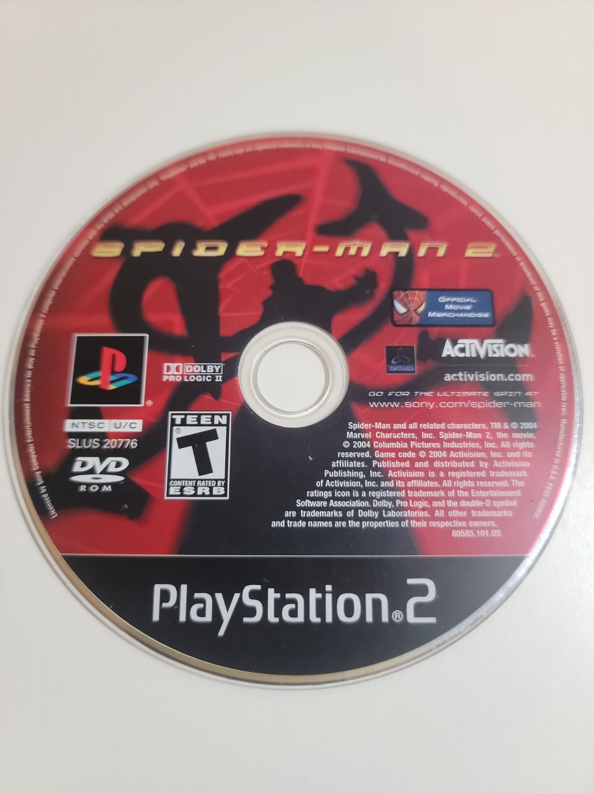 Spider-man 2 PS2 Disc Only PlayStation 2 Spiderman Two