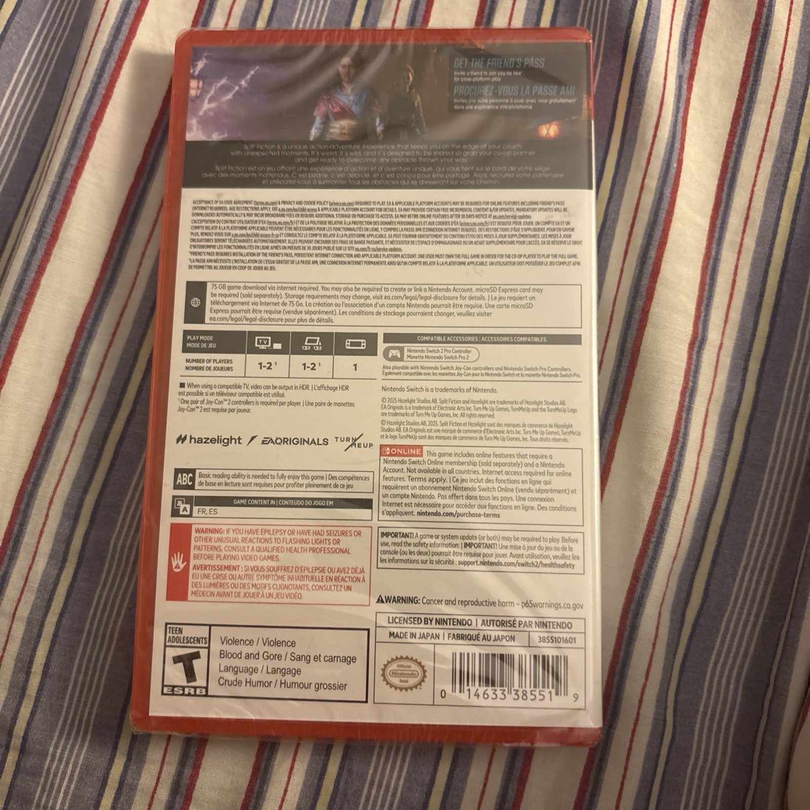 Split Fiction for Nintendo Switch 2 Code in a Box New Video Game