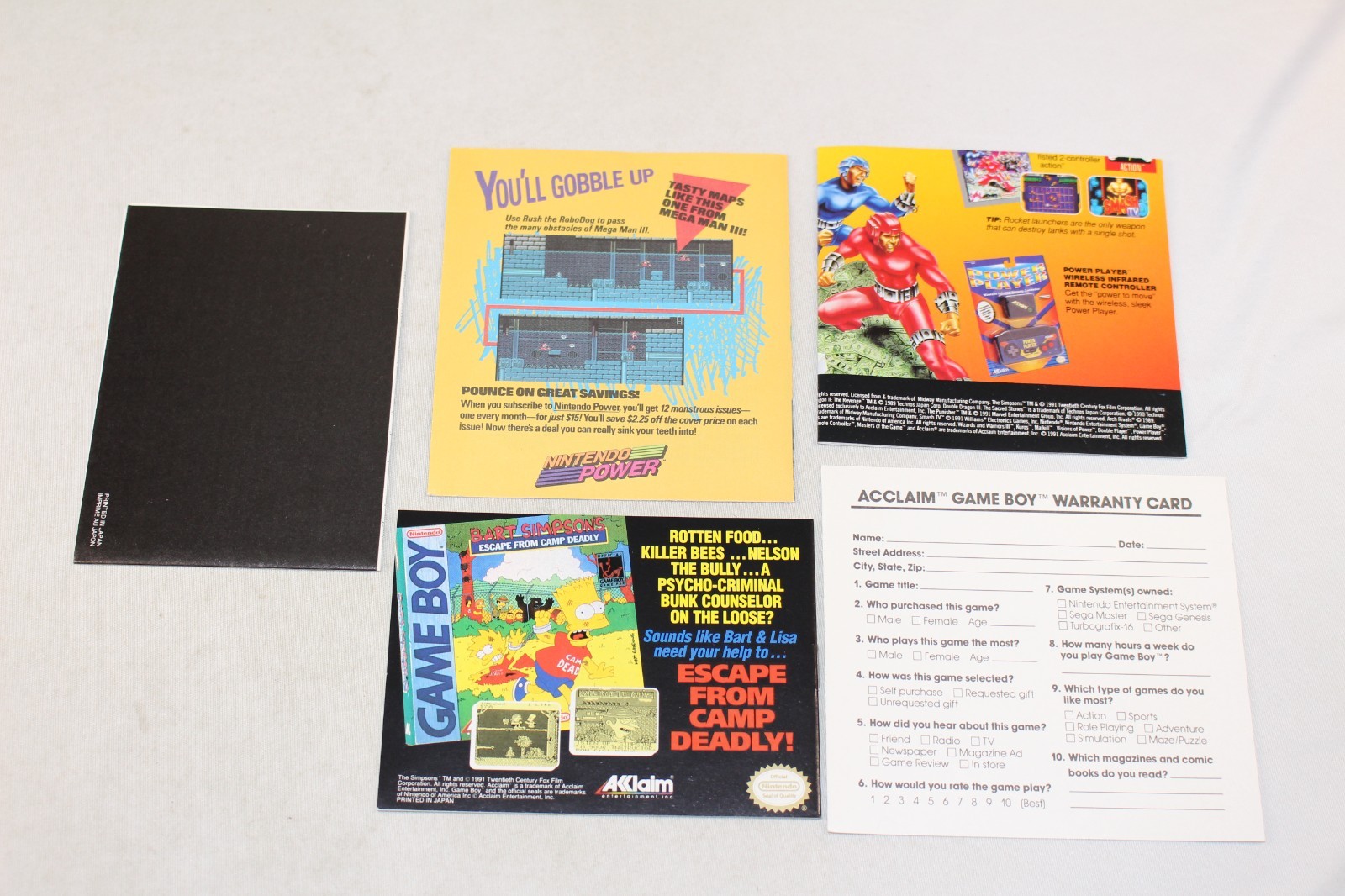 Double Dragon II Nintendo Game Boy Complete CIB! NEAR MINT w/ RARE REG & POSTER!