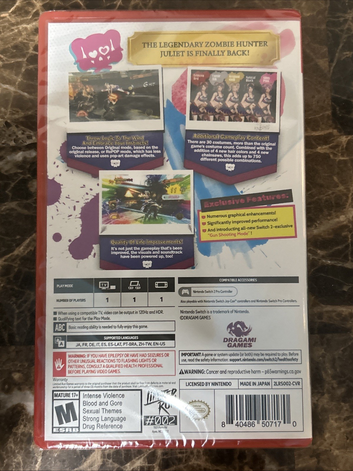 Lollipop Chainsaw RePOP Nintendo Switch 2 Limited Run Game USA Ver Action Zombie