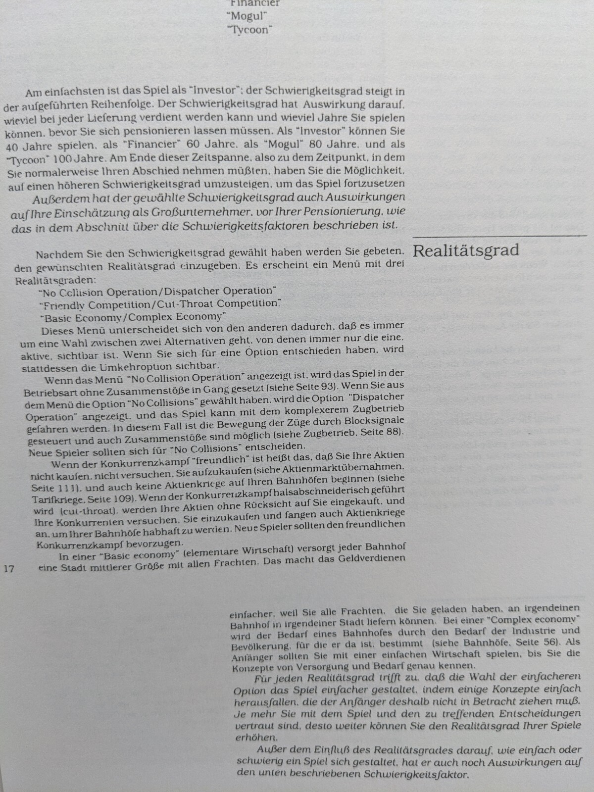 German Sid Meiers Railroad Tycoon Micro Prose Manual