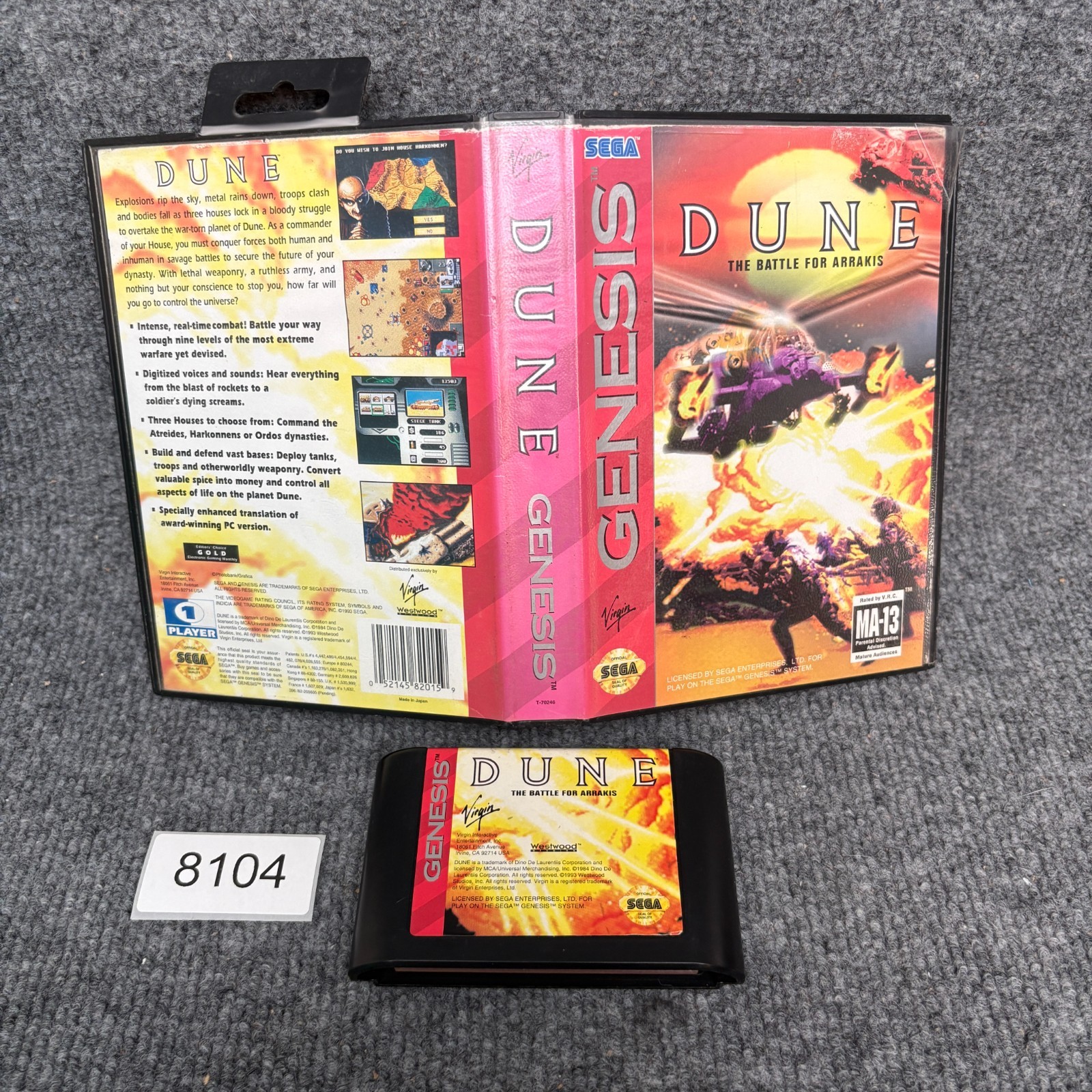 Dune The Battle for Arrakis Sega Genesis Original Case Art VGC Tested