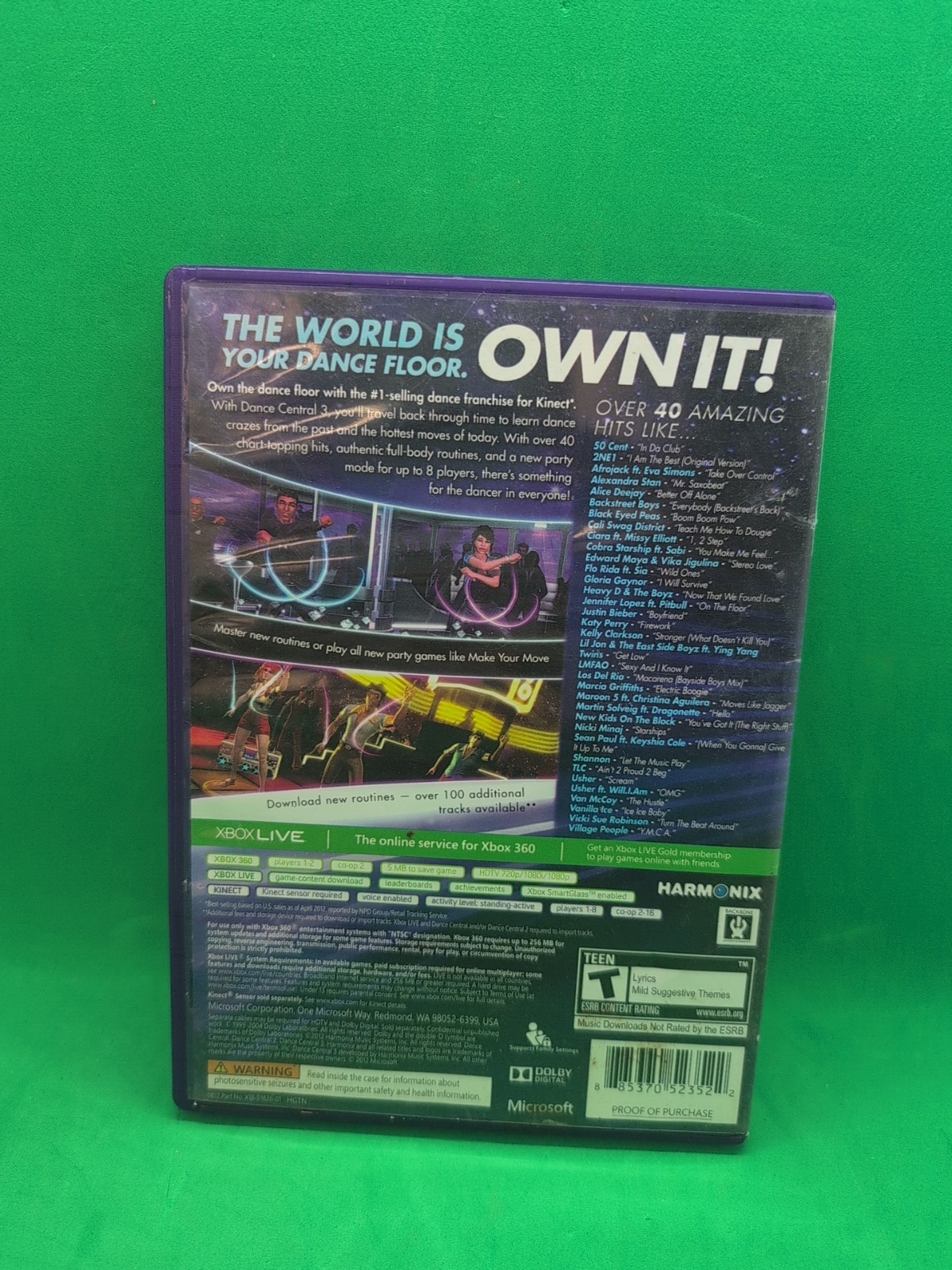 DANCE CENTRAL 3 ☆ Microsoft Xbox 360 ☆ 2012 Video Game ☆ Kinect ☆ 100 Tracks