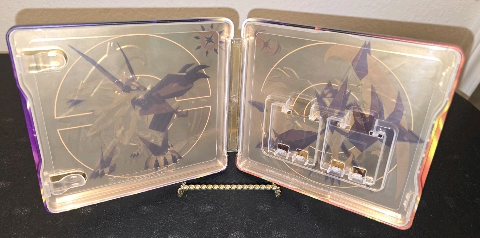 Pokémon Ultra Sun & Ultra Moon SteelBook Dual Pack Complete CIB Tested ESRB USA