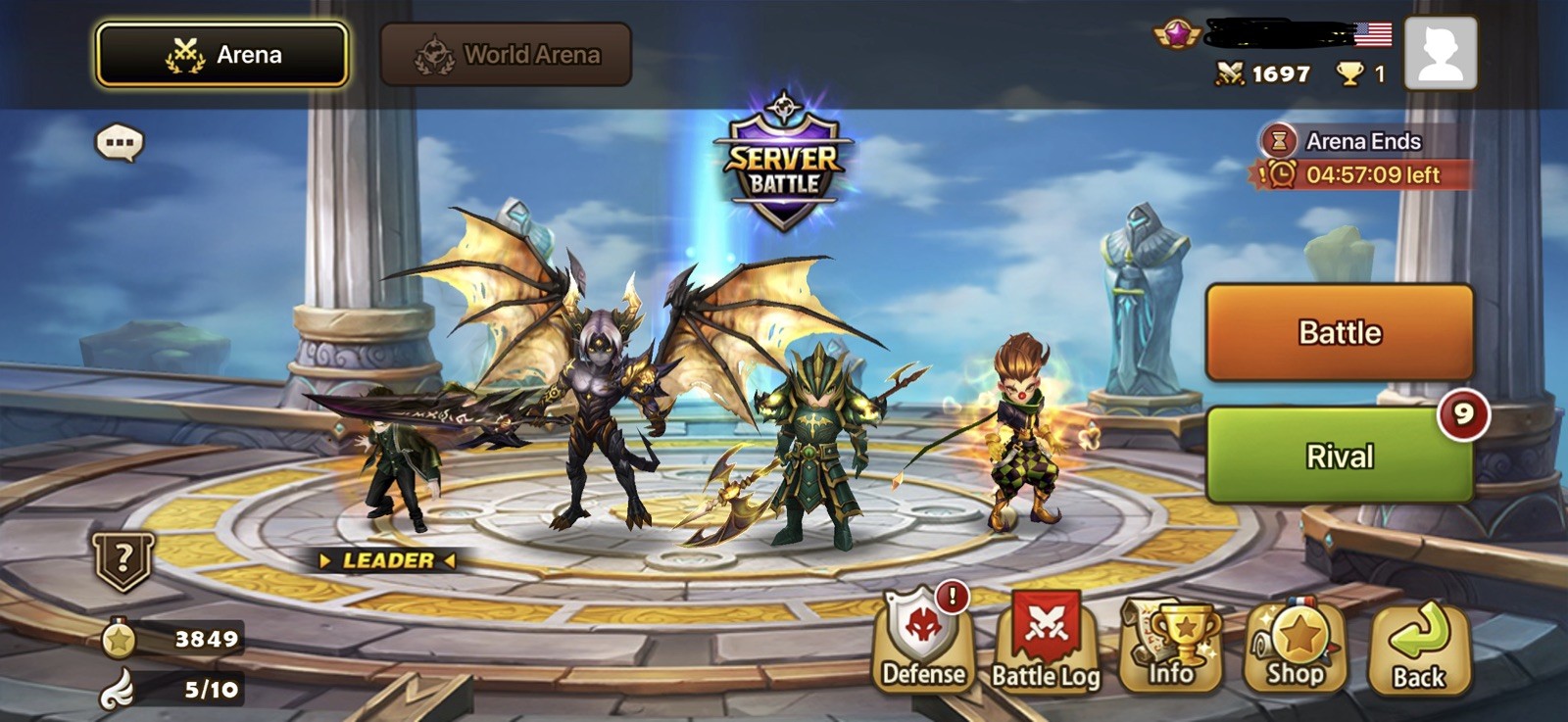 Global Summoners War Lucifer/Liliana 2LD5 P3/P1 Account