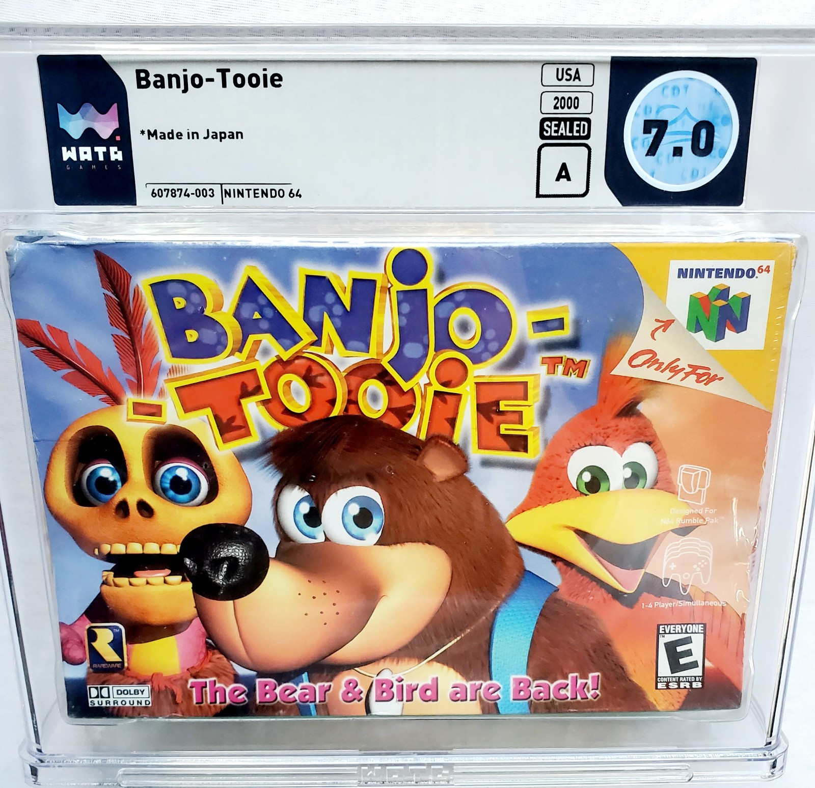 BANJO TOOIE Nintendo 64 N64 WATA 7.0 A Sealed 2001 VTG PSA CGC VGA Kazooie RARE!