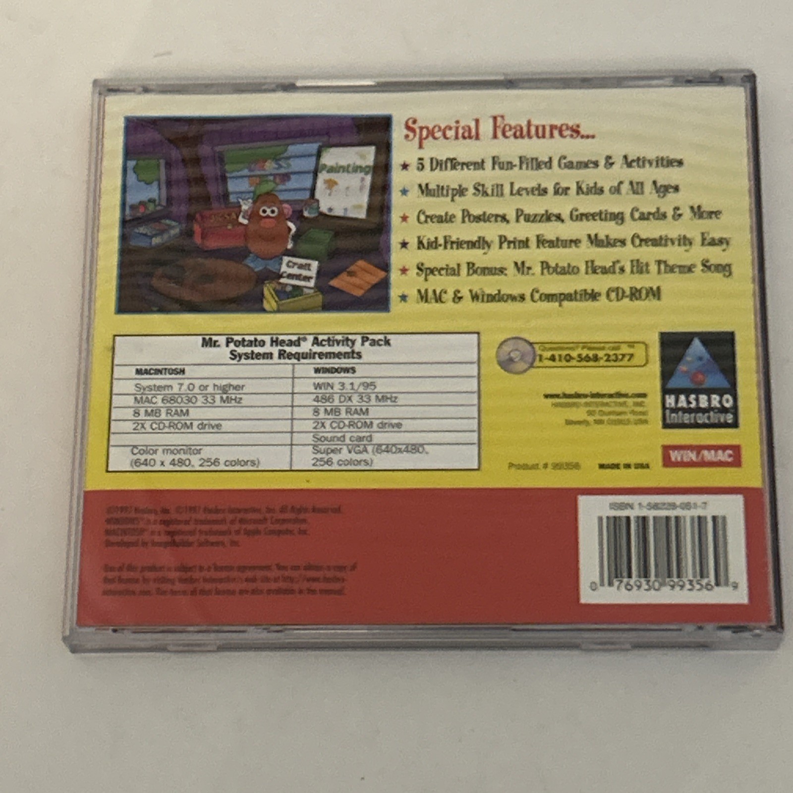 Mr. Potato Head Activity Pack (Windows/Mac, 1998) Mint Disc Tested