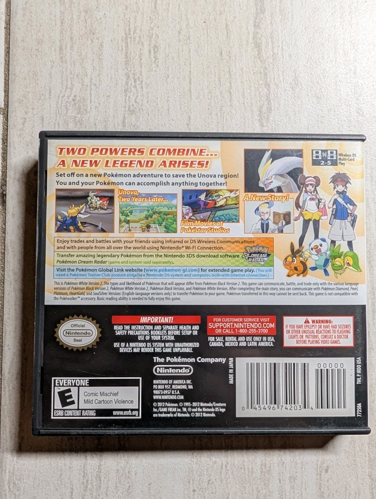 Pokemon: White Version 2 AUTHENTIC In Case Nintendo DS