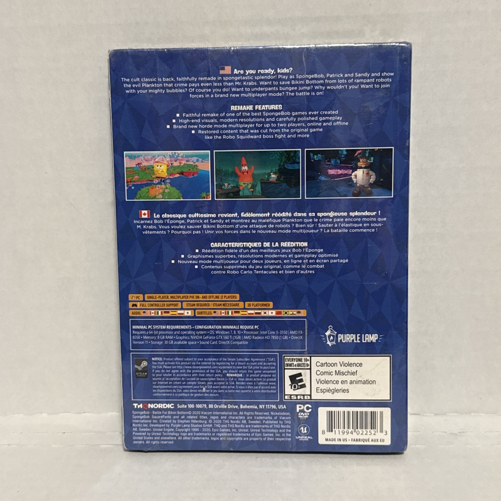Spongebob Squarepants: Battle for Bikini Bottom Rehydrated PC DVD Computer