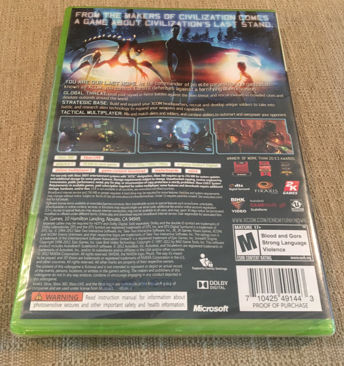 NEW XCOM Enemy Unknown game Microsoft Xbox 360 Factory Sealed