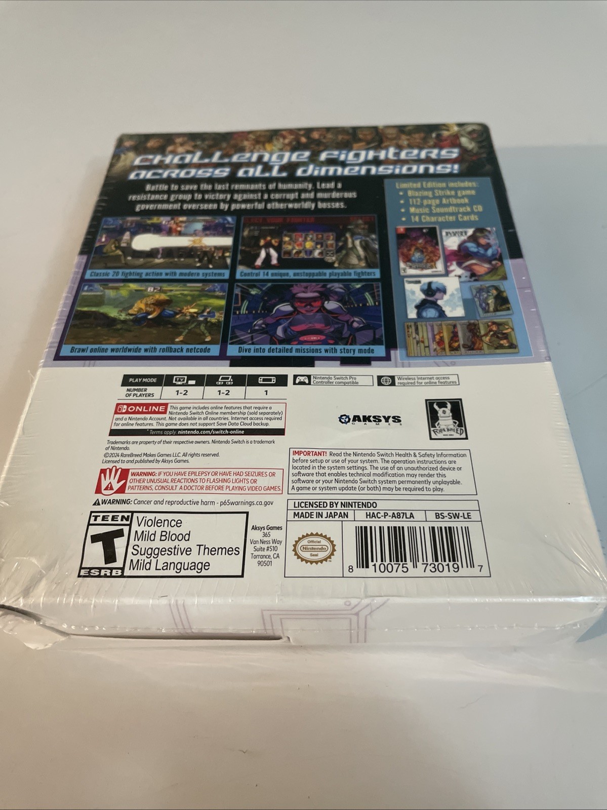 Blazing Strike Limited Edition – Nintendo Switch – New Sealed – Free Shipping