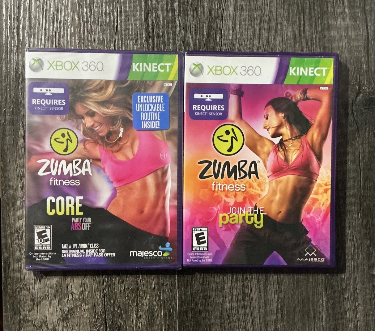 Zumba Fitness Core & Join The Party Xbox 360 Kinect Games Lot One New One Used