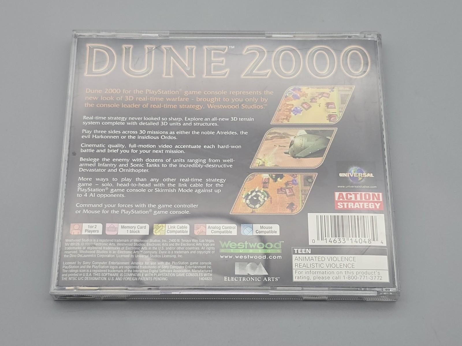 Dune 2000 (Sony PlayStation 1, 1999) Complete CIB W Reg Card Mint Disc – Tested