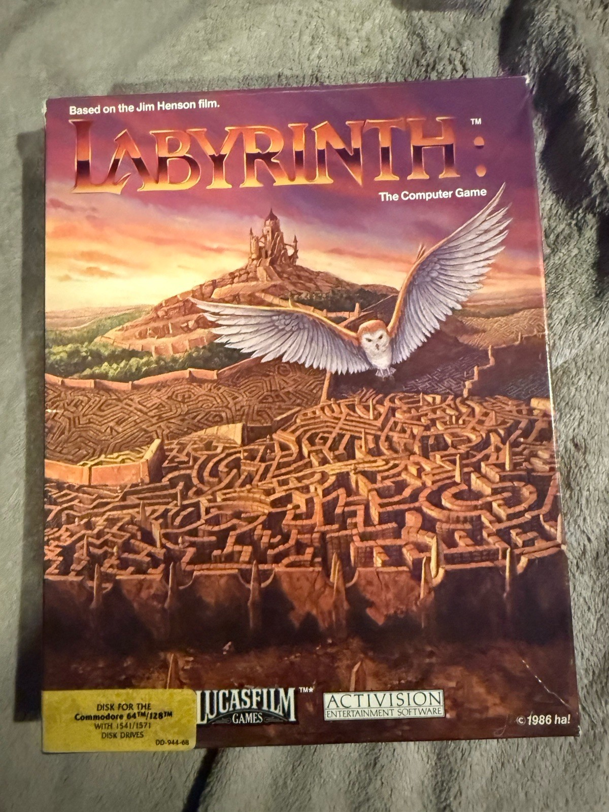 Labyrinth 1986 PC Ultra Rare Commondore 64 In Box Lucasfilm Games/LucasArts