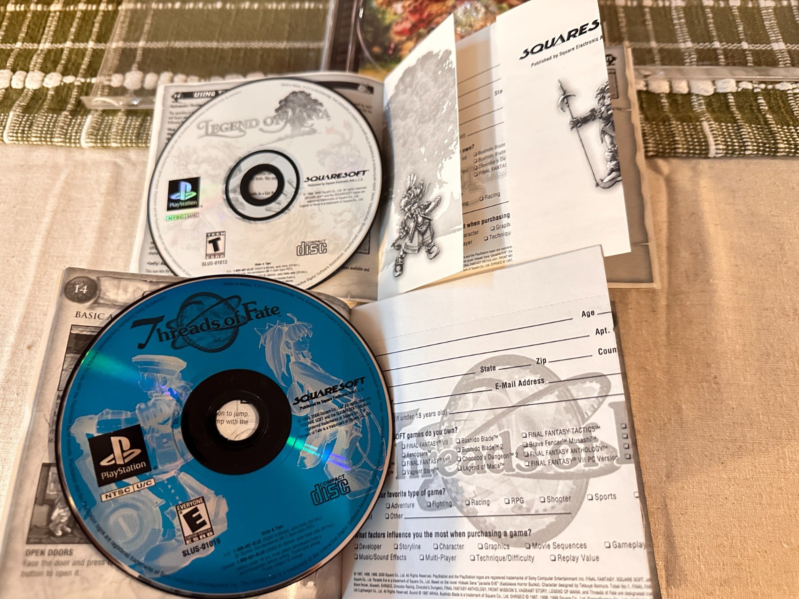 Legend of Mana Threads of Fate Chrono Cross PlayStation 1 – CIB Lot – Rare trio!