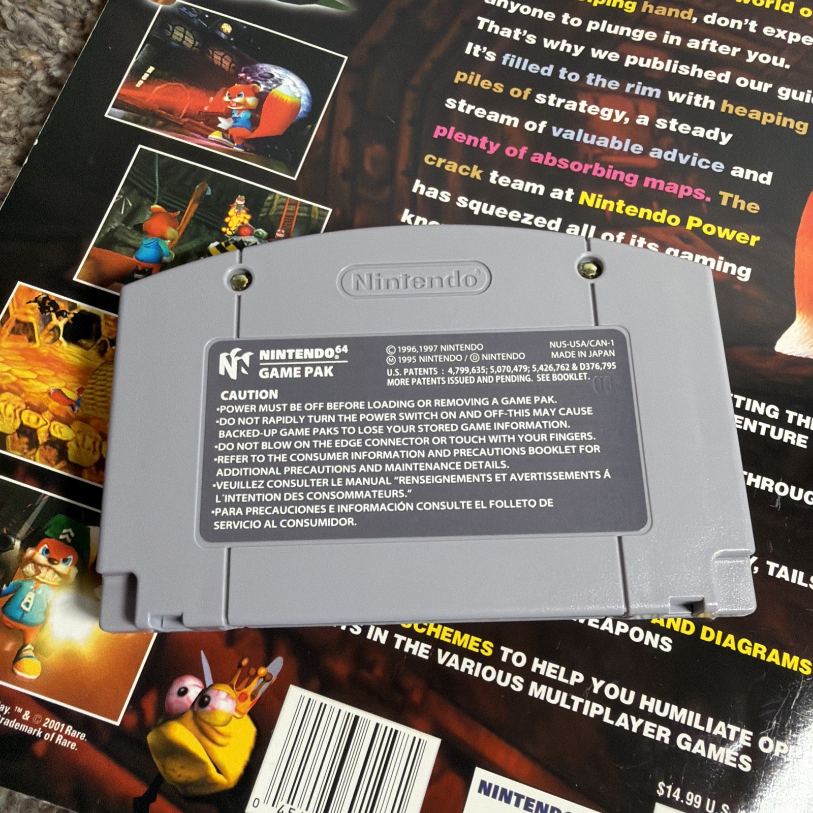 Conker’s Bad Fur Day Nintendo 64 N64 Authentic Super Clean With Guide