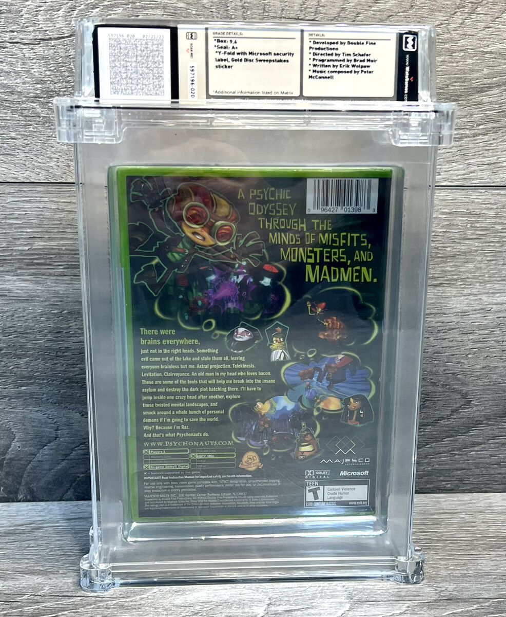 9.6 A+ 1ST PRINT GOLD DISC SWEEPSTAKES! Psychonauts Xbox WATA NOT PSA CGC VGA