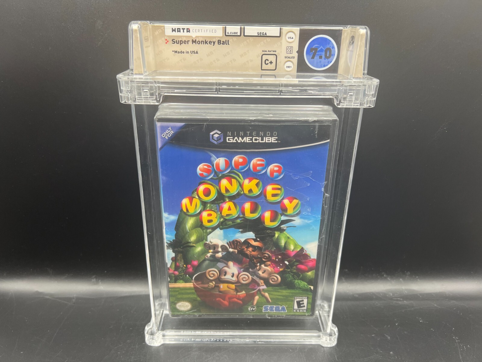 BLACK LABEL Super Monkey Ball Nintendo GameCube WATA 7.0 C+ FACTORY SEALED VGA