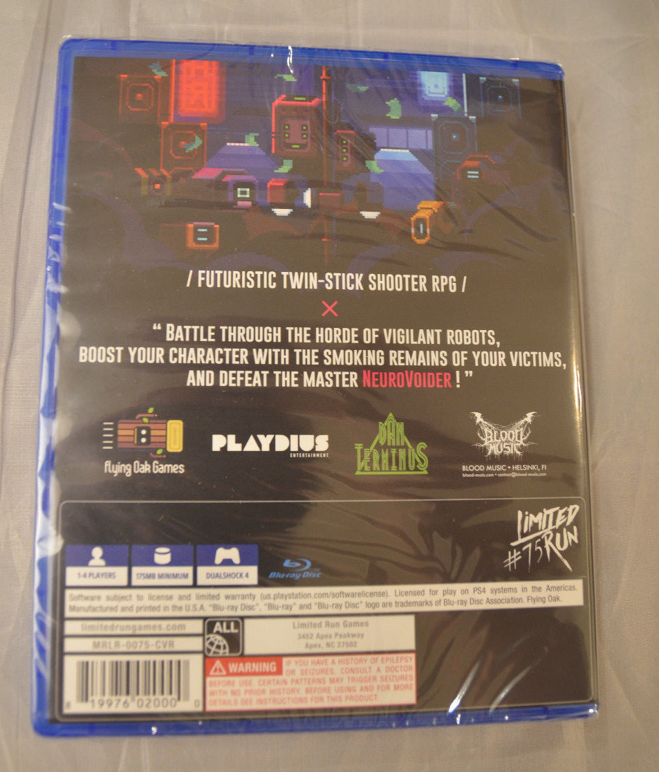 NeuroVoider Limited Edition Sony PLaystation 4 PS4 Limited Run Games LR-P44 New