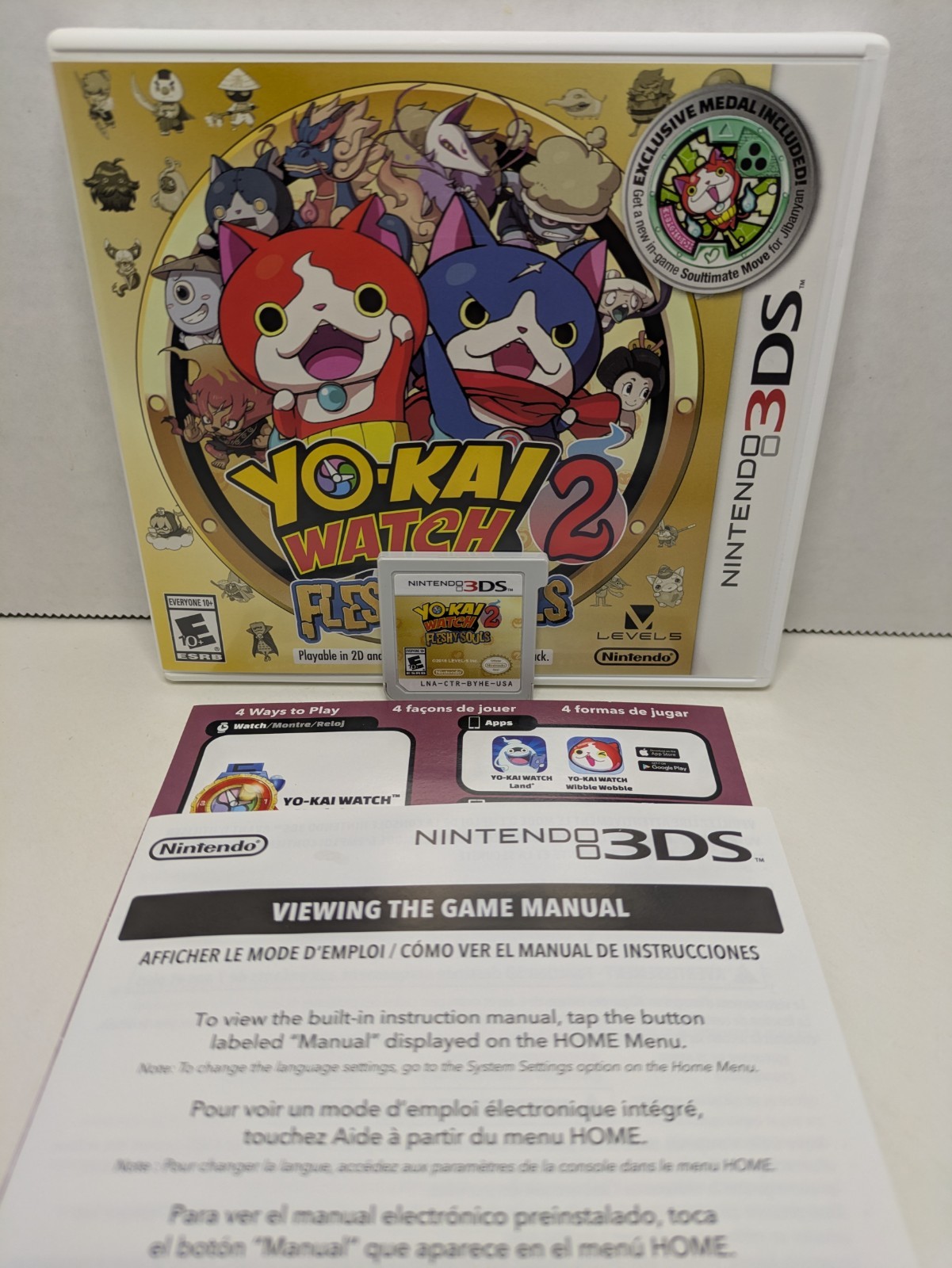 Yo-Kai Watch 2: Fleshy Souls (Nintendo 3DS, 2016) Authentic Clean Tested Working