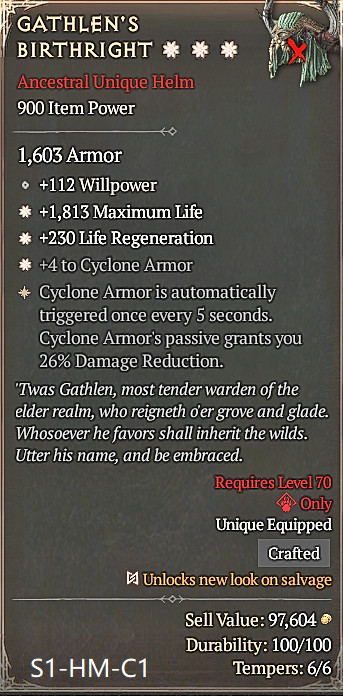🔥 Diablo 4 Season 14 🔥 Gathlen’s Birthright 1 / 4 GA