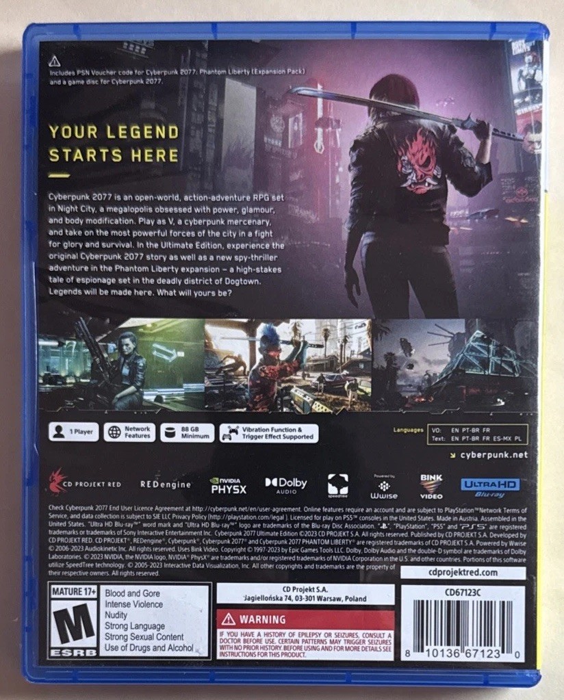 Cyberpunk 2077 Ultimate Edition -Sony PlayStation 5