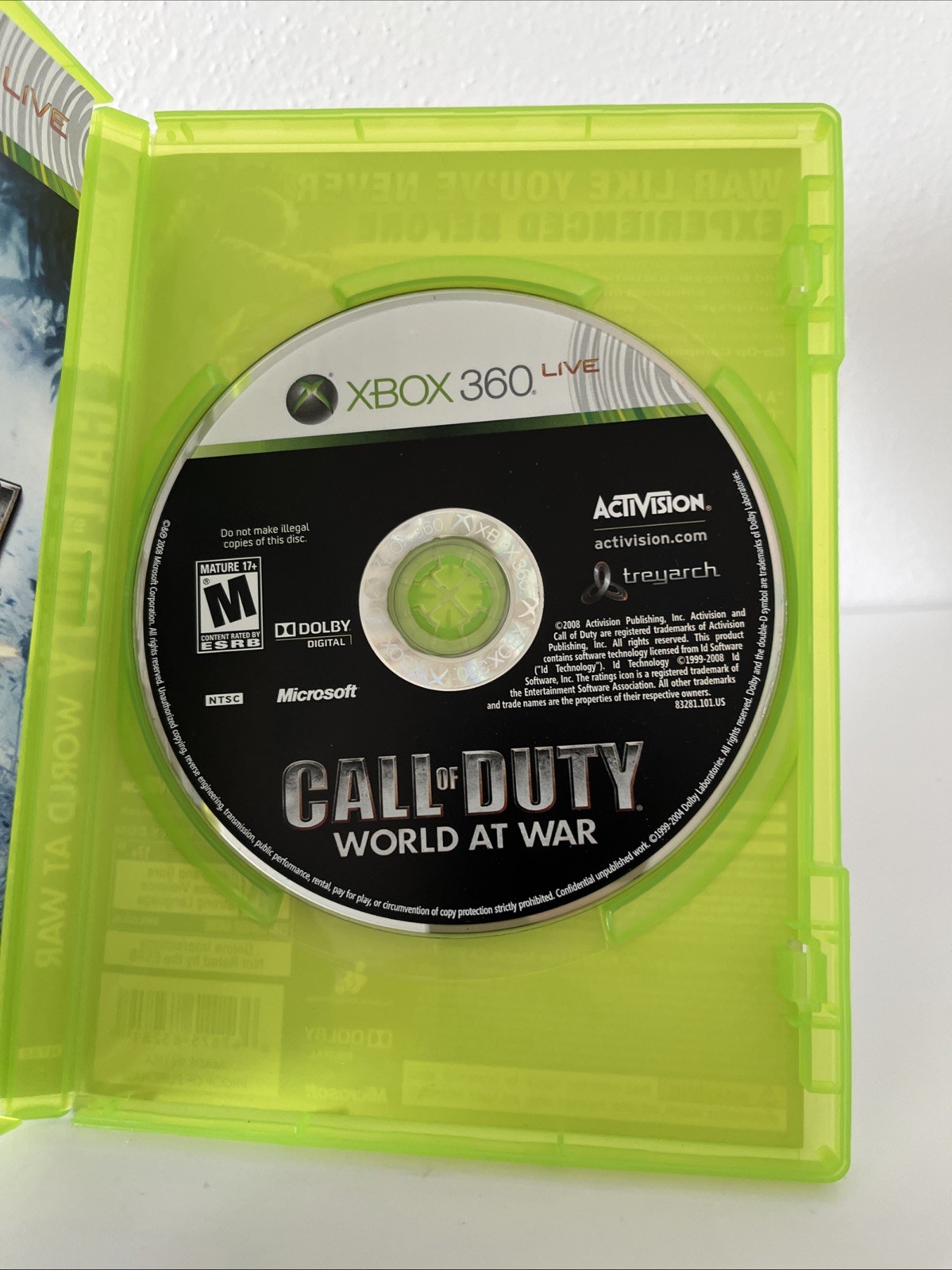 XBox 360 Call of Duty World at War Video Game