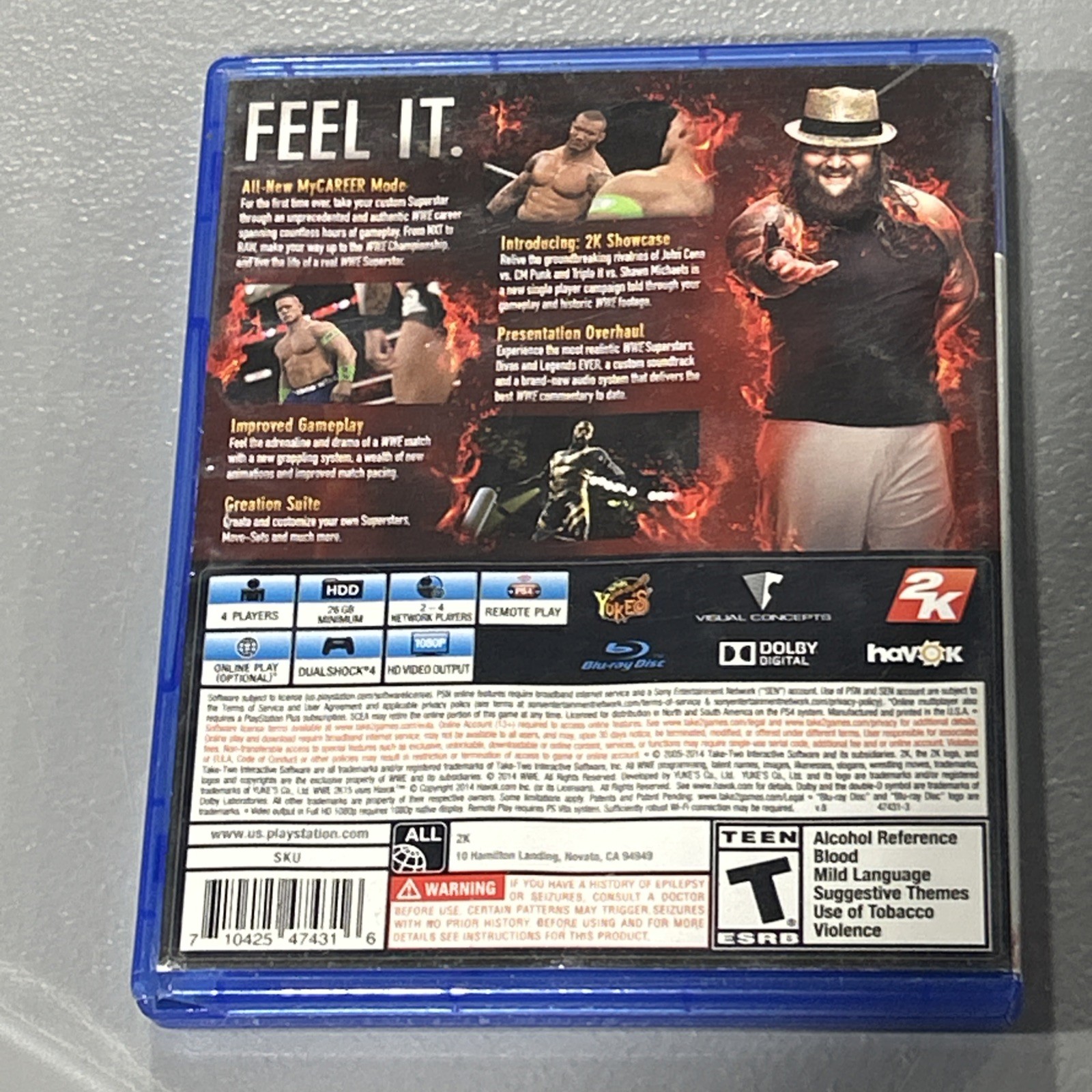 WWE 2K15 PS4 PlayStation 4 CIB Complete w/ Manual Tested John Cena WWF Wrestling