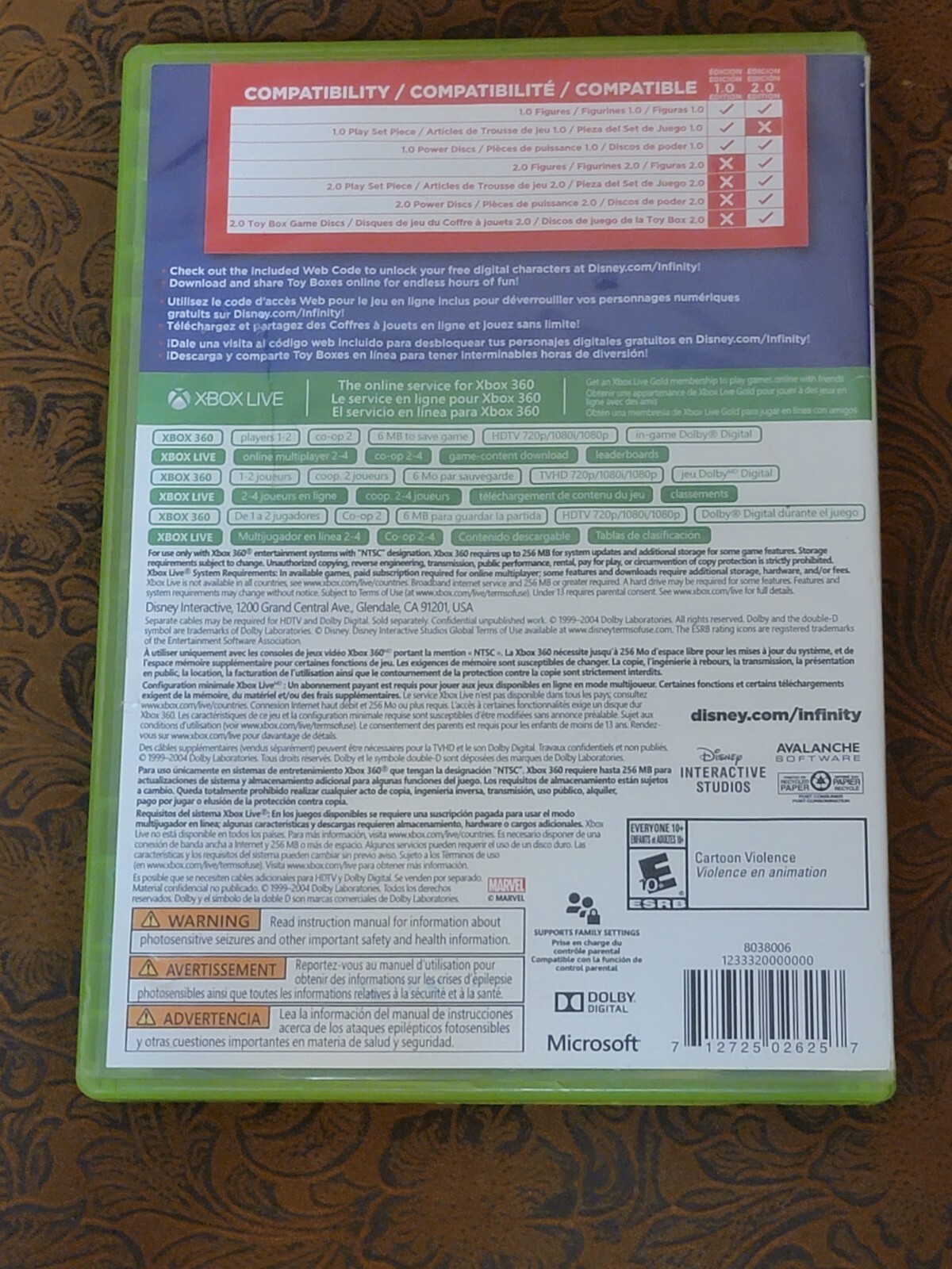 Disney Infinity — 2.0 Edition WITH CASE (Microsoft Xbox 360, 2014) ᄁ