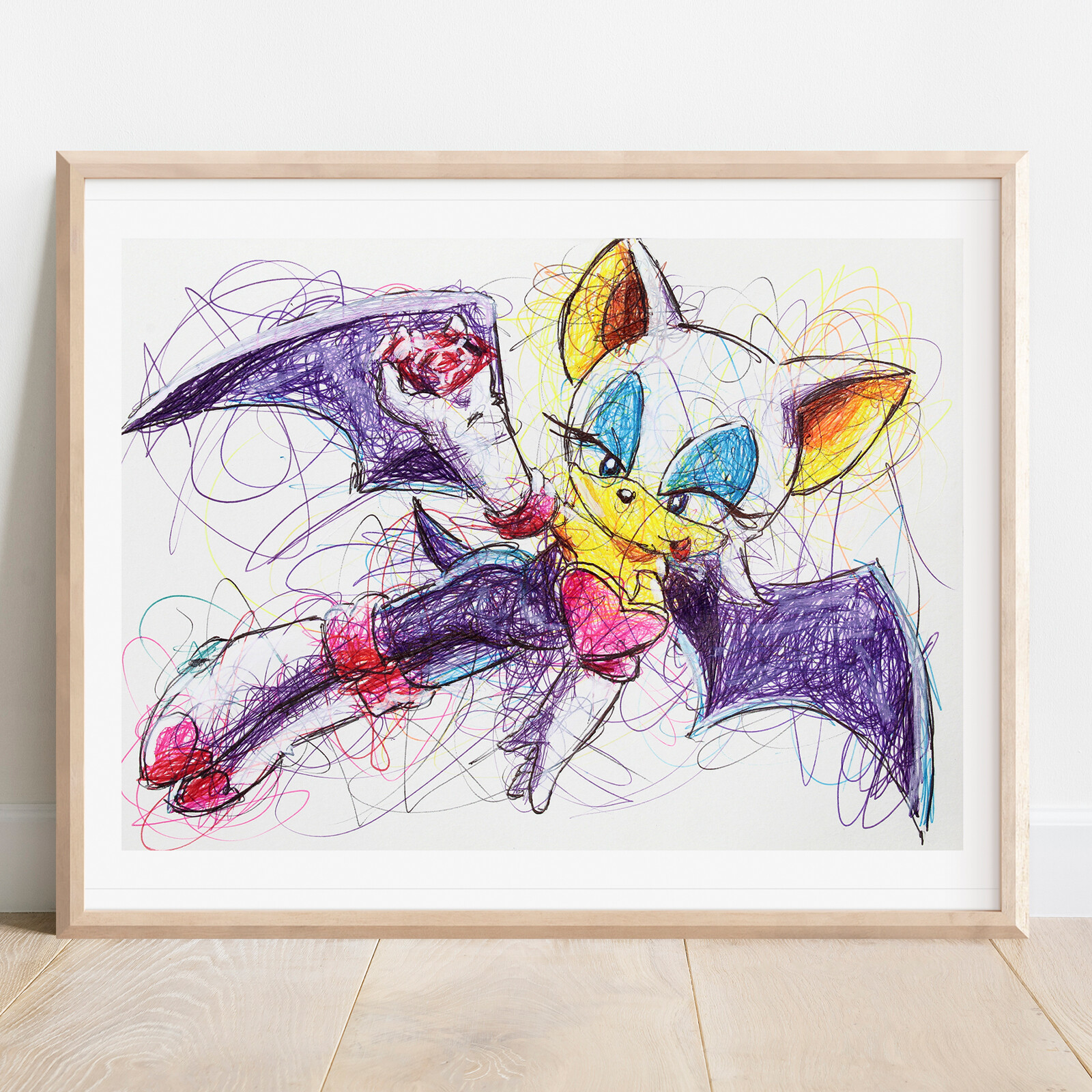 Rouge Ballpoint Pen Print, Sonic the Hedgehog Poster