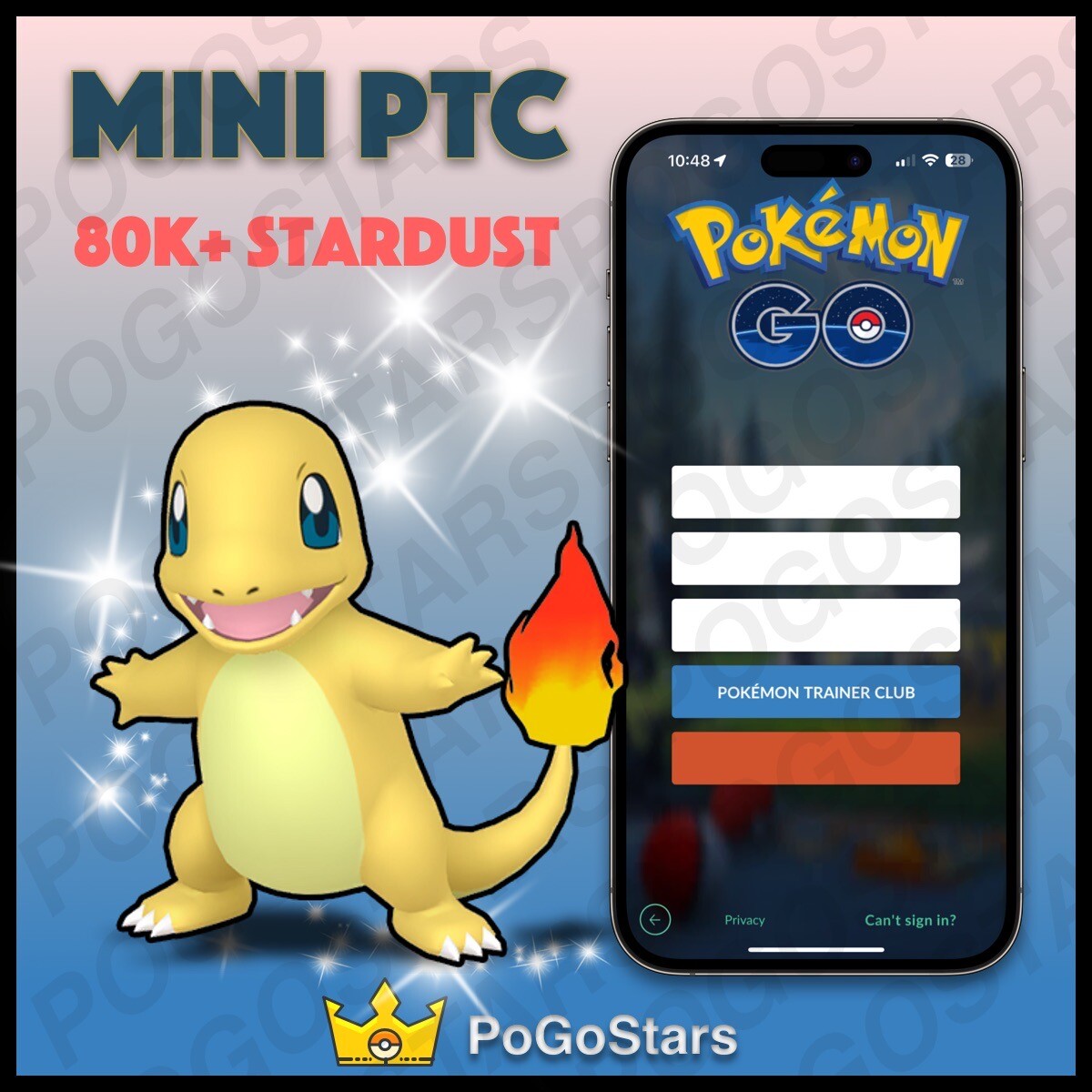 Pokémon Go – Shiny Charmander – Mini PTC 80K Stardust✨Read Description✨