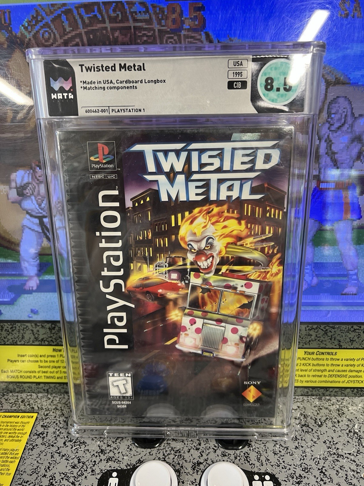 1995 PS1 Twisted Metal Long Box Longbox Graded WATA CIB 8.5 Complete 9.4 Manual!