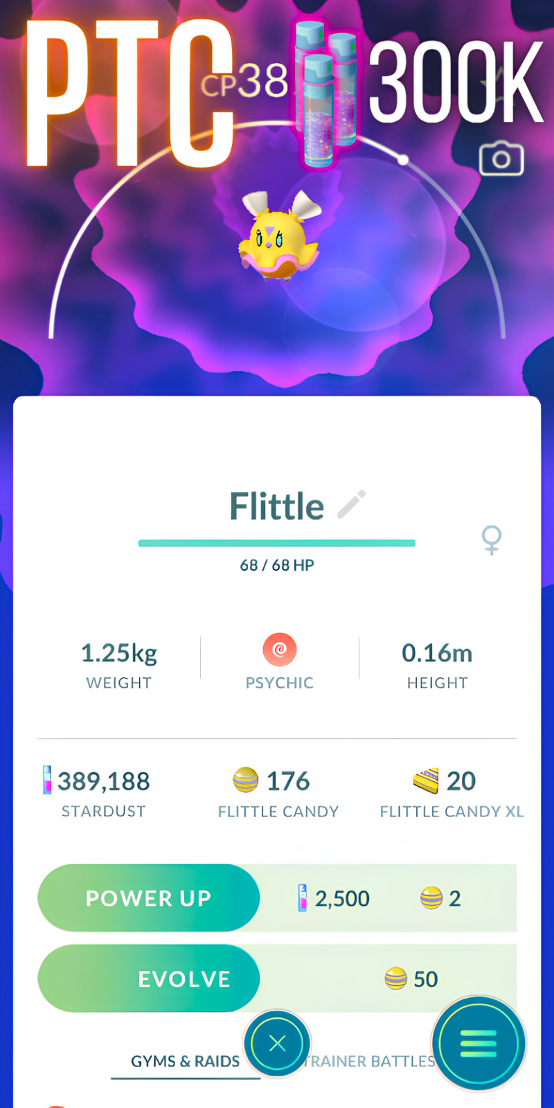 Flittle + Shiny Pichu, Shiny Happiny, ++ | mini PTC 300K Stardust | Go ✨