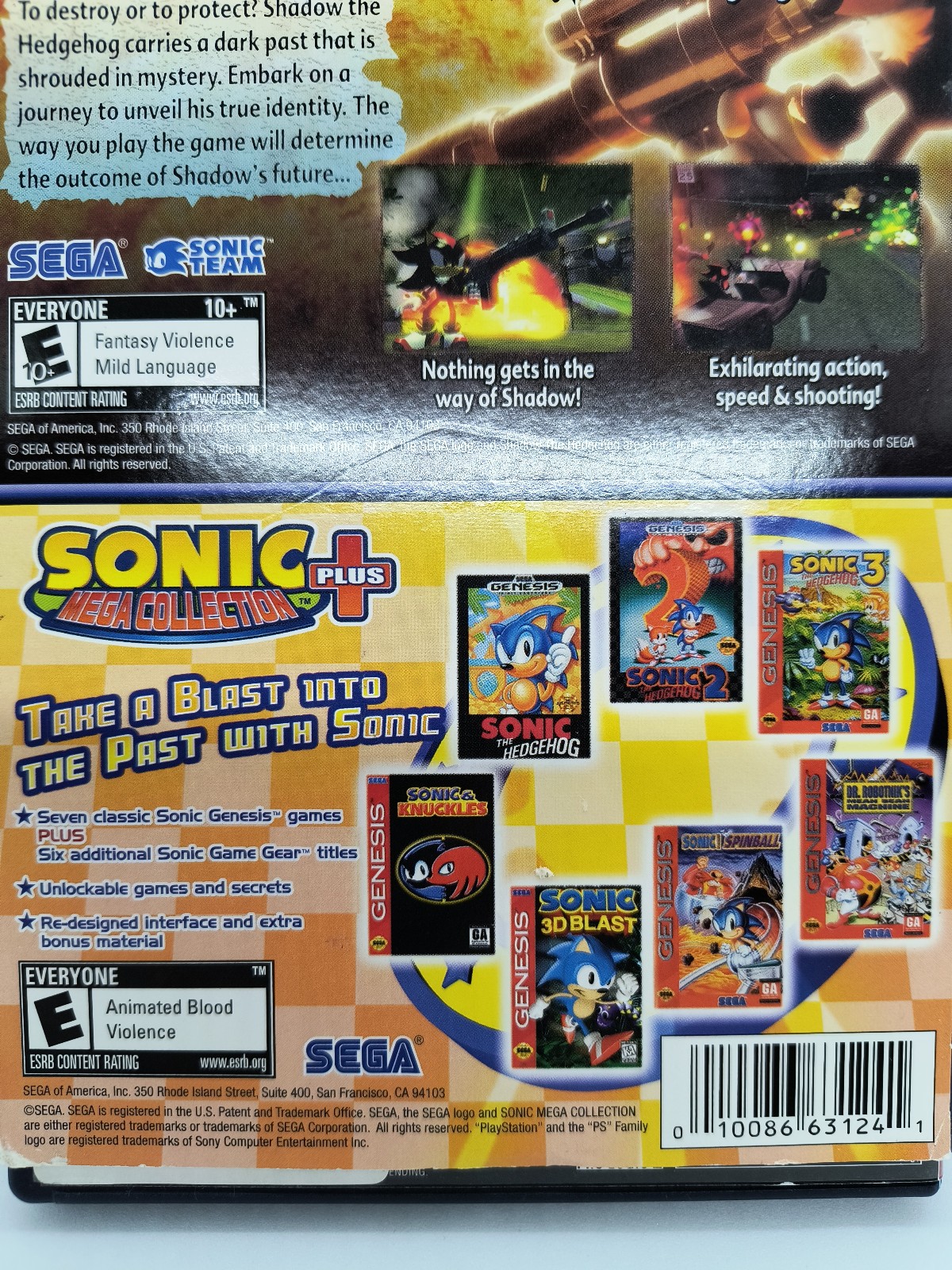 Sega Fun Pack, PlayStation, PS2, CIB, Extremely Rare! Shadow The Hedgehog, Sonic