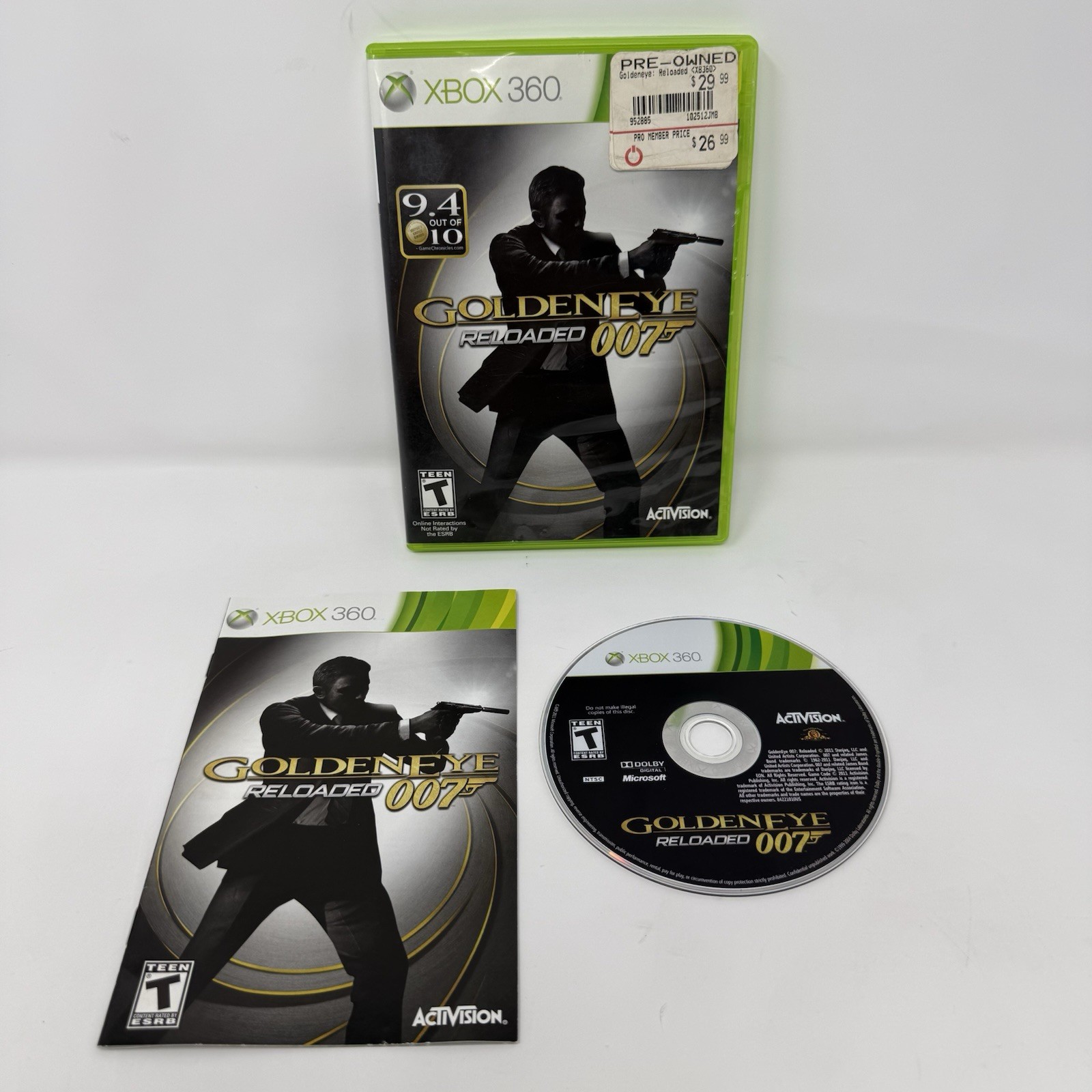 GoldenEye 007 Reloaded Microsoft Xbox 360 2011 CIB Complete Manual Disc Case