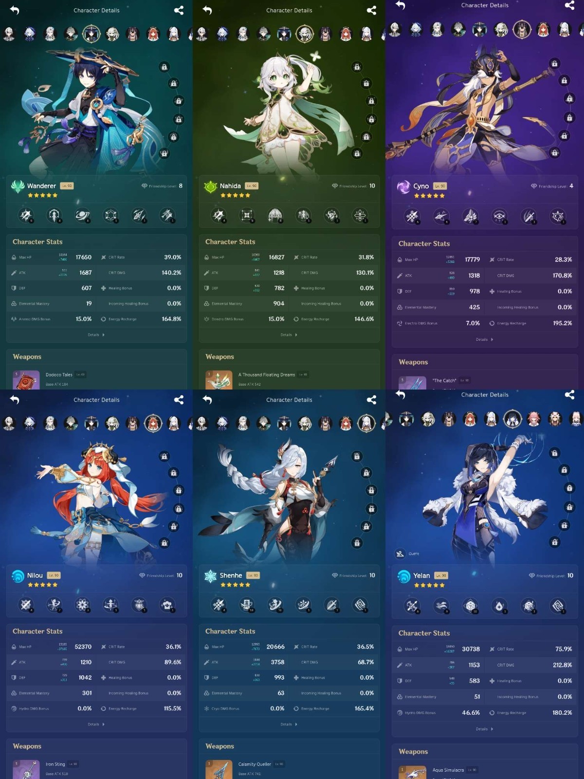 Genshin Impact ( AS ) ar 60 43 limited characters + luna team flins columbina
