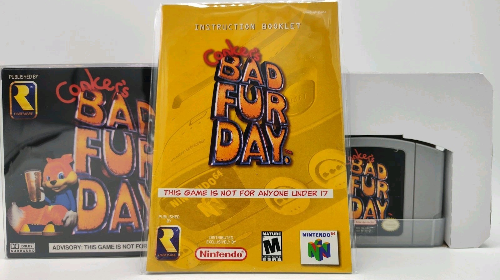 Conker’s Bad Fur Day – (Nintendo 64 N64, 2001) *VGC w/ Manual* Tested! READ!!!