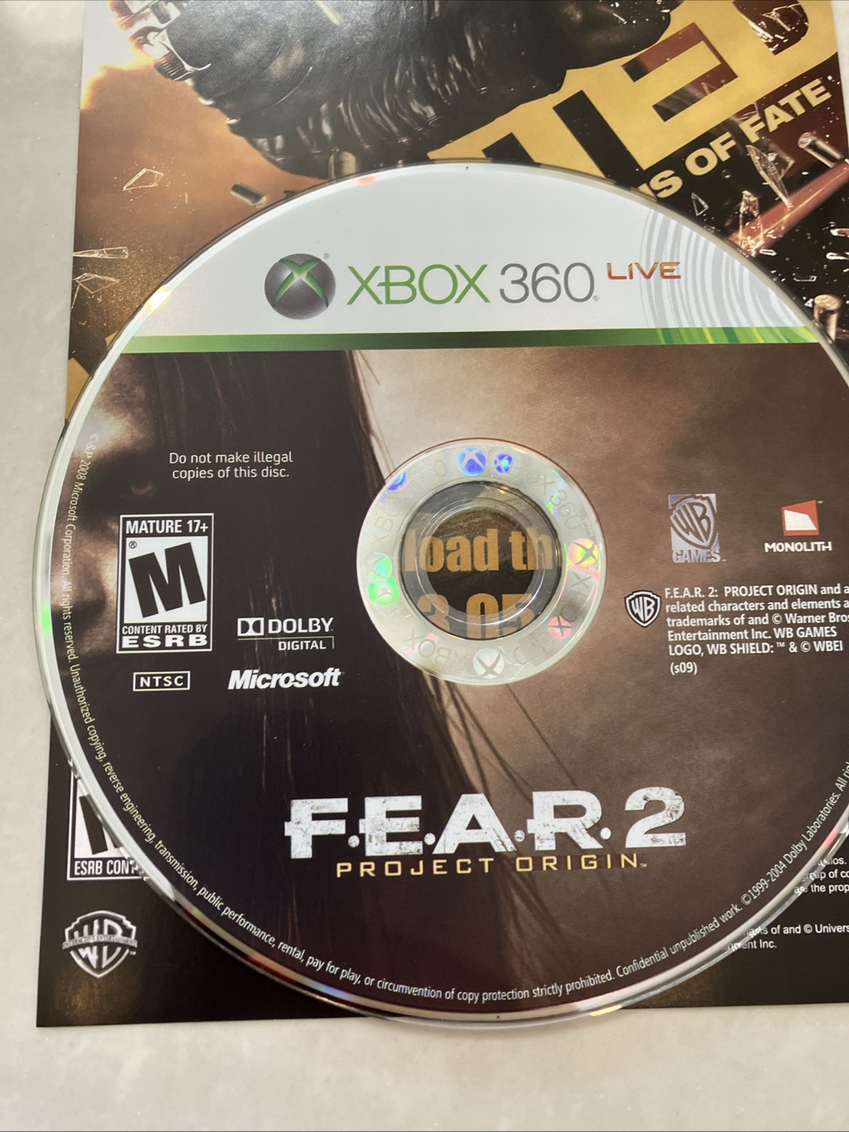 F.E.A.R. 2: Project Origin Xbox 360 CIB Complete w Manual & Slipcover Tested