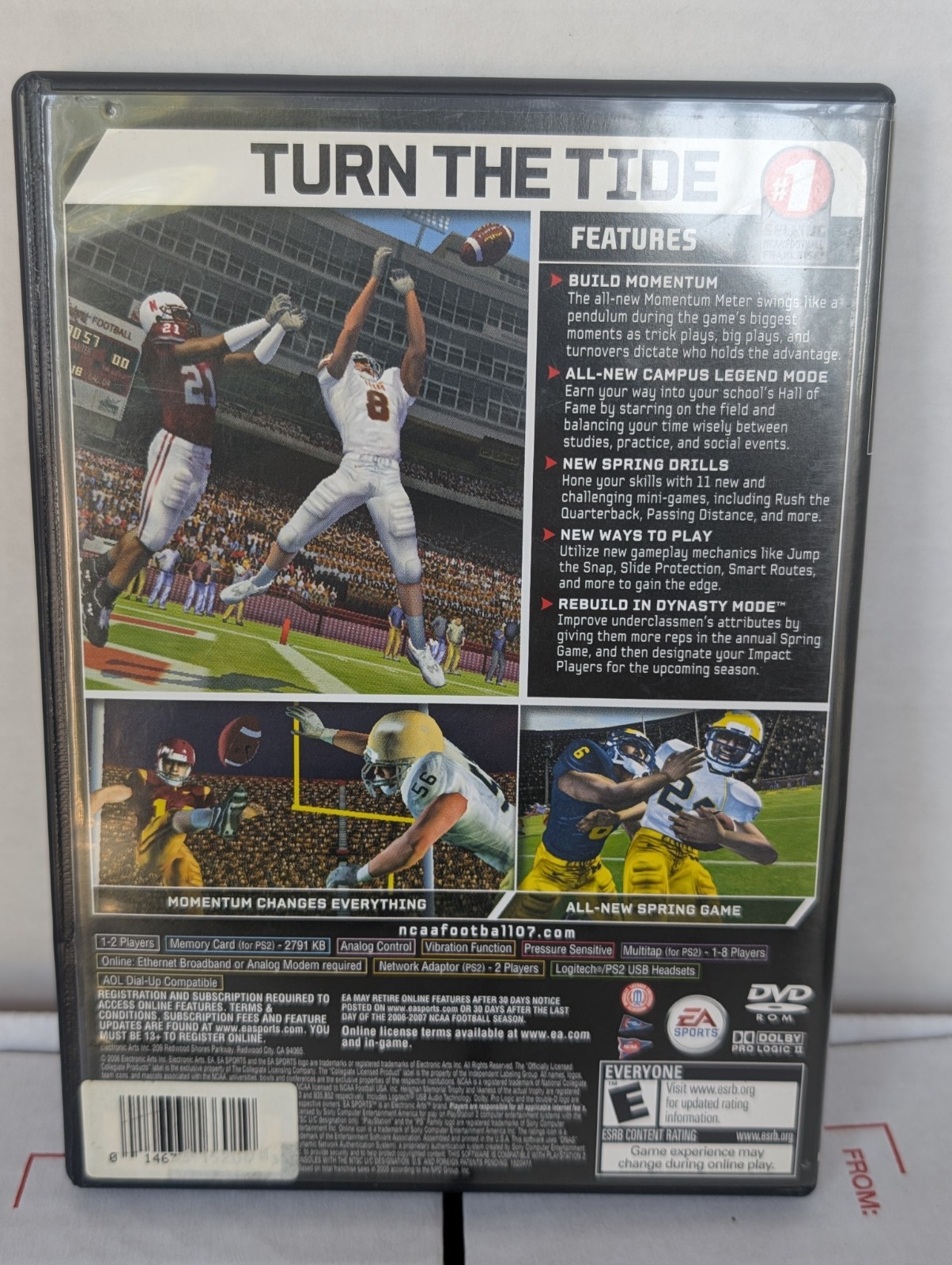 NCAA Football 07 Sony PlayStation 2, 2006, Complete in Box, CIB, Tested Working