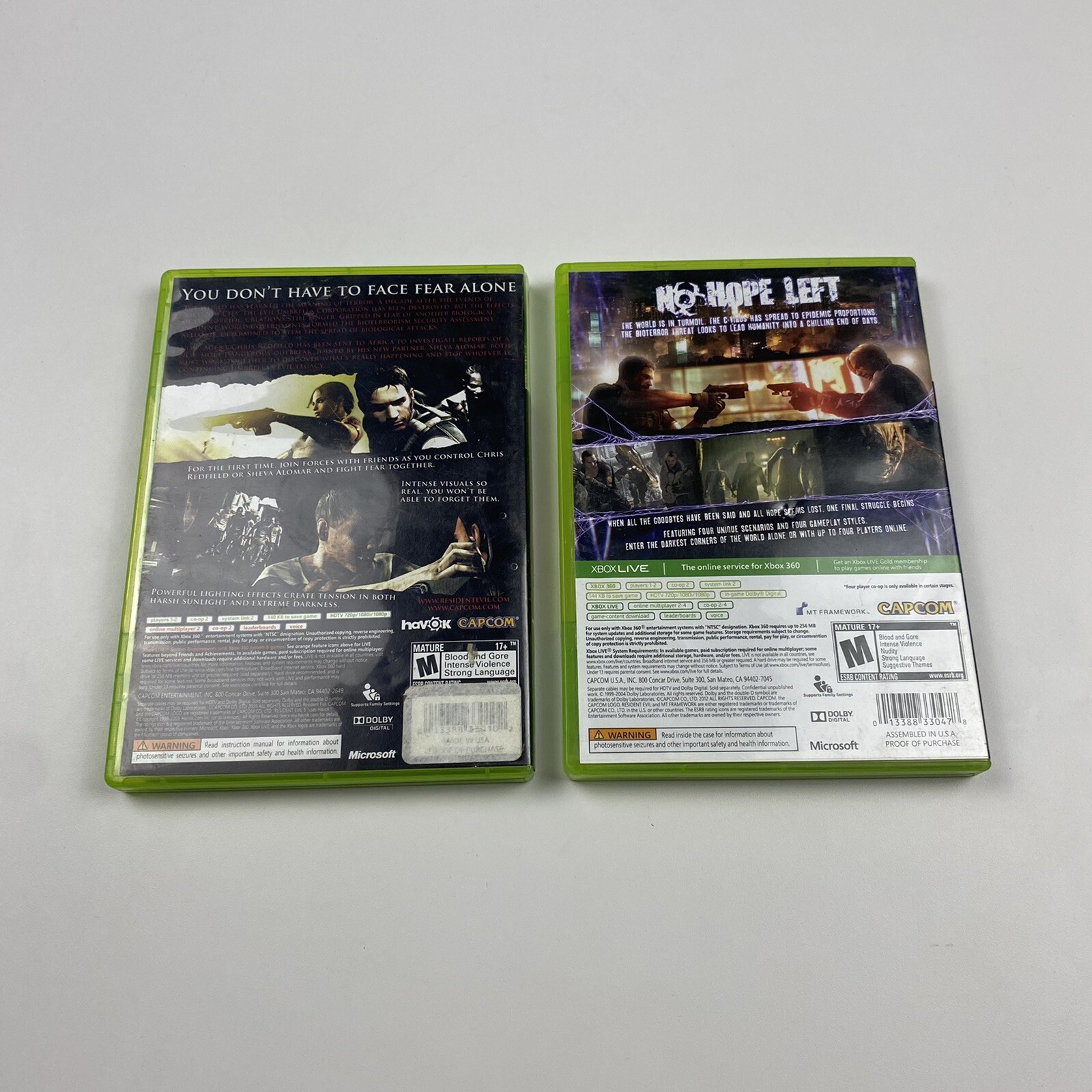 Resident Evil 5 & 6 Bundle Lot (Xbox 360, 2012) BOTH CIB W/ MANUAL & INSERT!