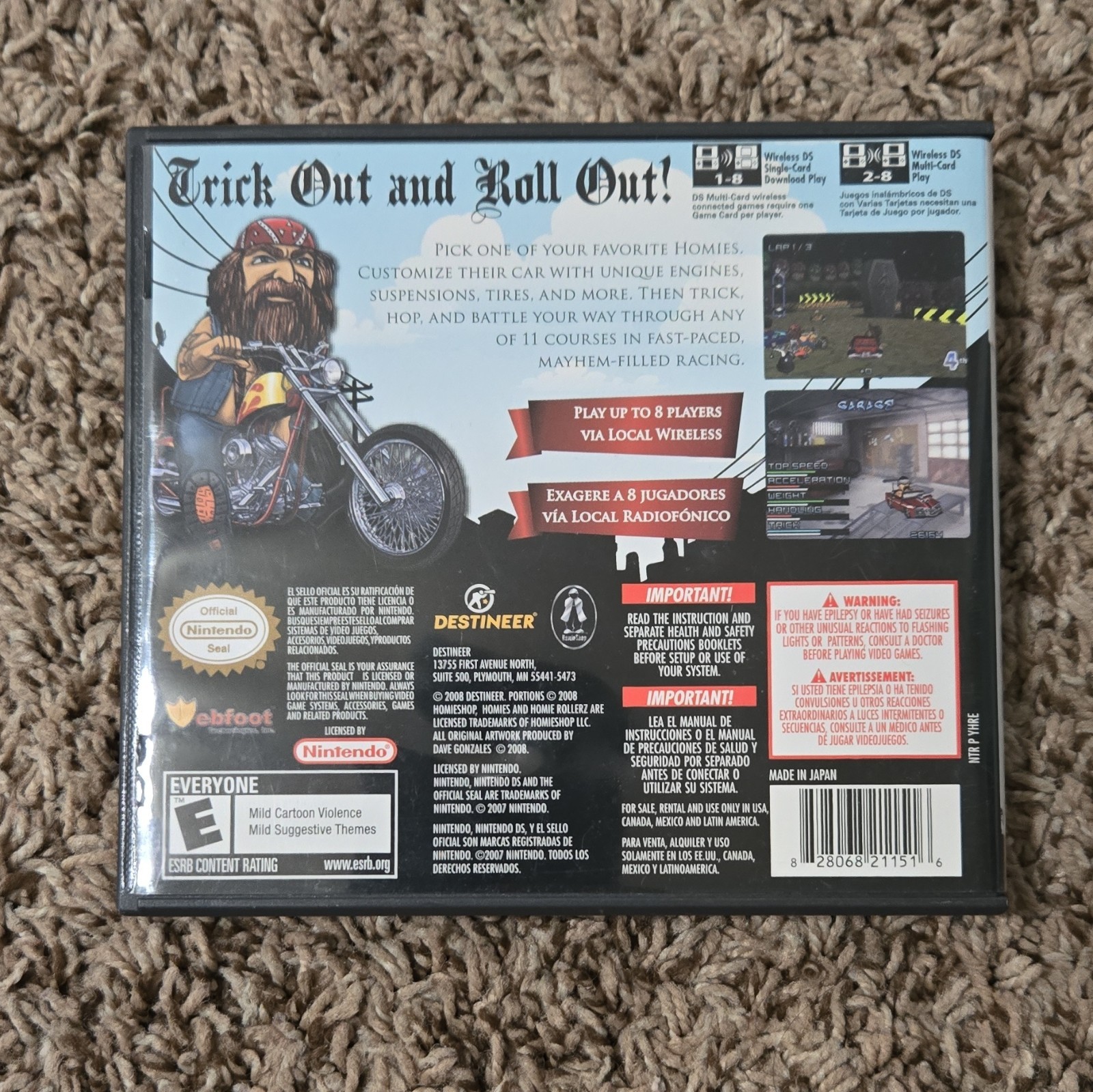 Destineer Homie Rollerz Nintendo DS 2006 Racing E NTSC-U/C Manual Included