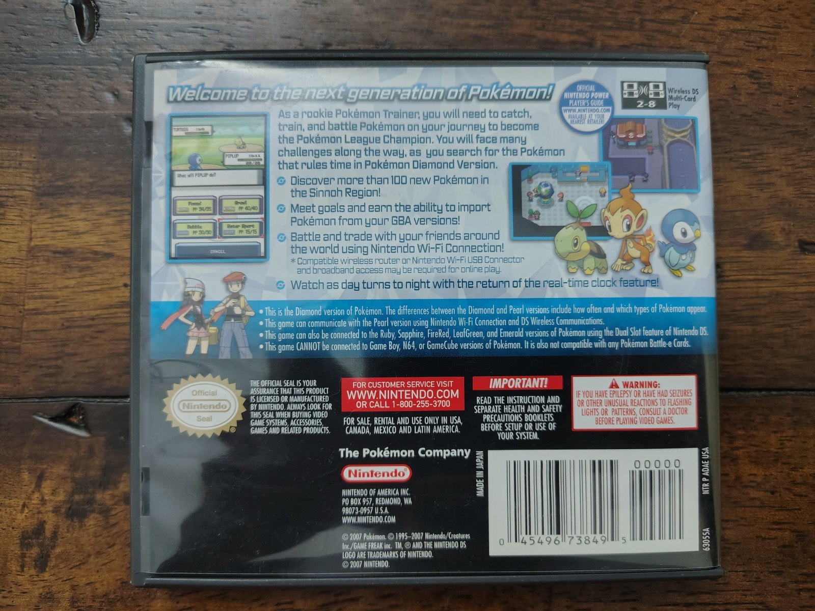 Pokémon: Diamond Version (DS, 2007) CIB