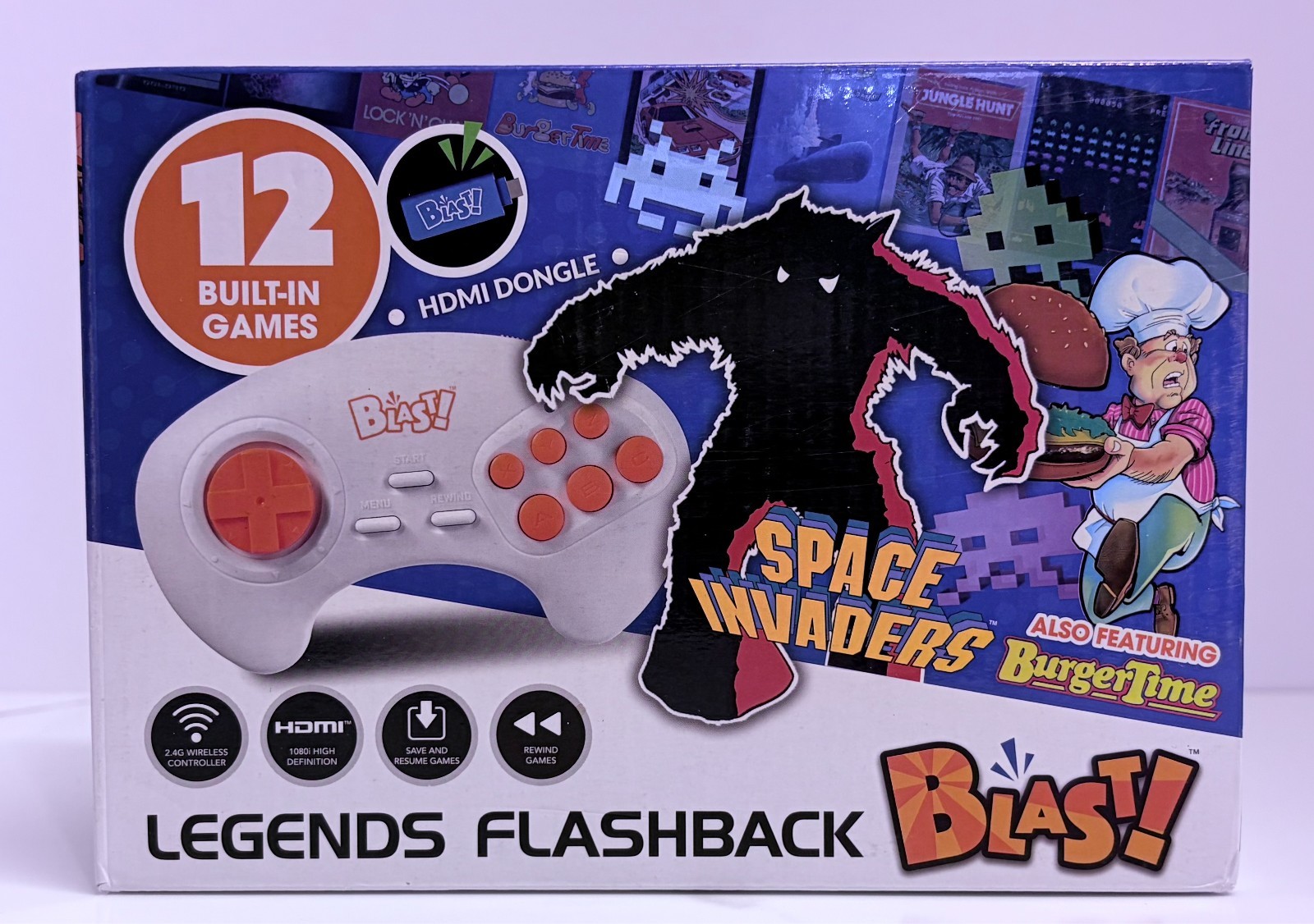 Legends Flashback Blast HDMI 12 Games Space Invaders Burger Time Polaris Atari