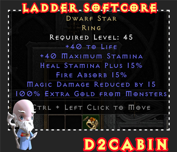 Diablo 2 SC💥Ladder💥Dwarf Star Ring💥PC/SWITCH/PS
