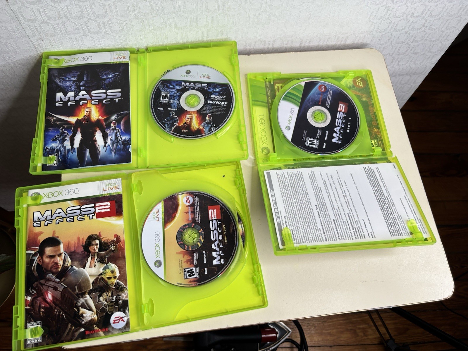 Lot Mass Effect 1 2 3 XBOX 360 CIB GC Case Disc Inserts