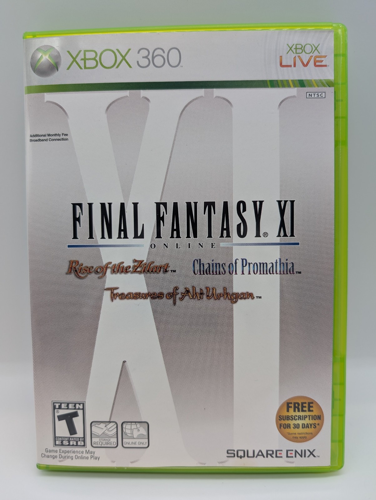 Final Fantasy XI 11 Chains of Promathia Rise Of The Zilart (Xbox 360) NEAR MINT