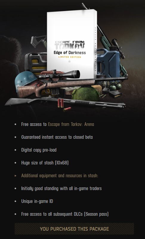 Escape From Tarkov Edge of Darkness + Arenas (Limited Edition)