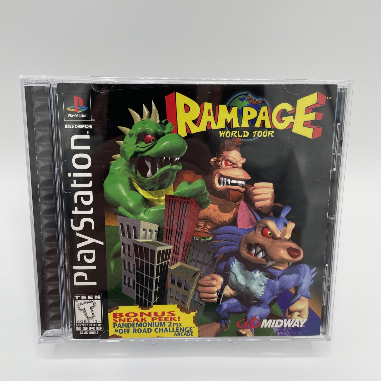 Rampage World Tour PS1 PlayStation 1 Complete CIB + Registration Card