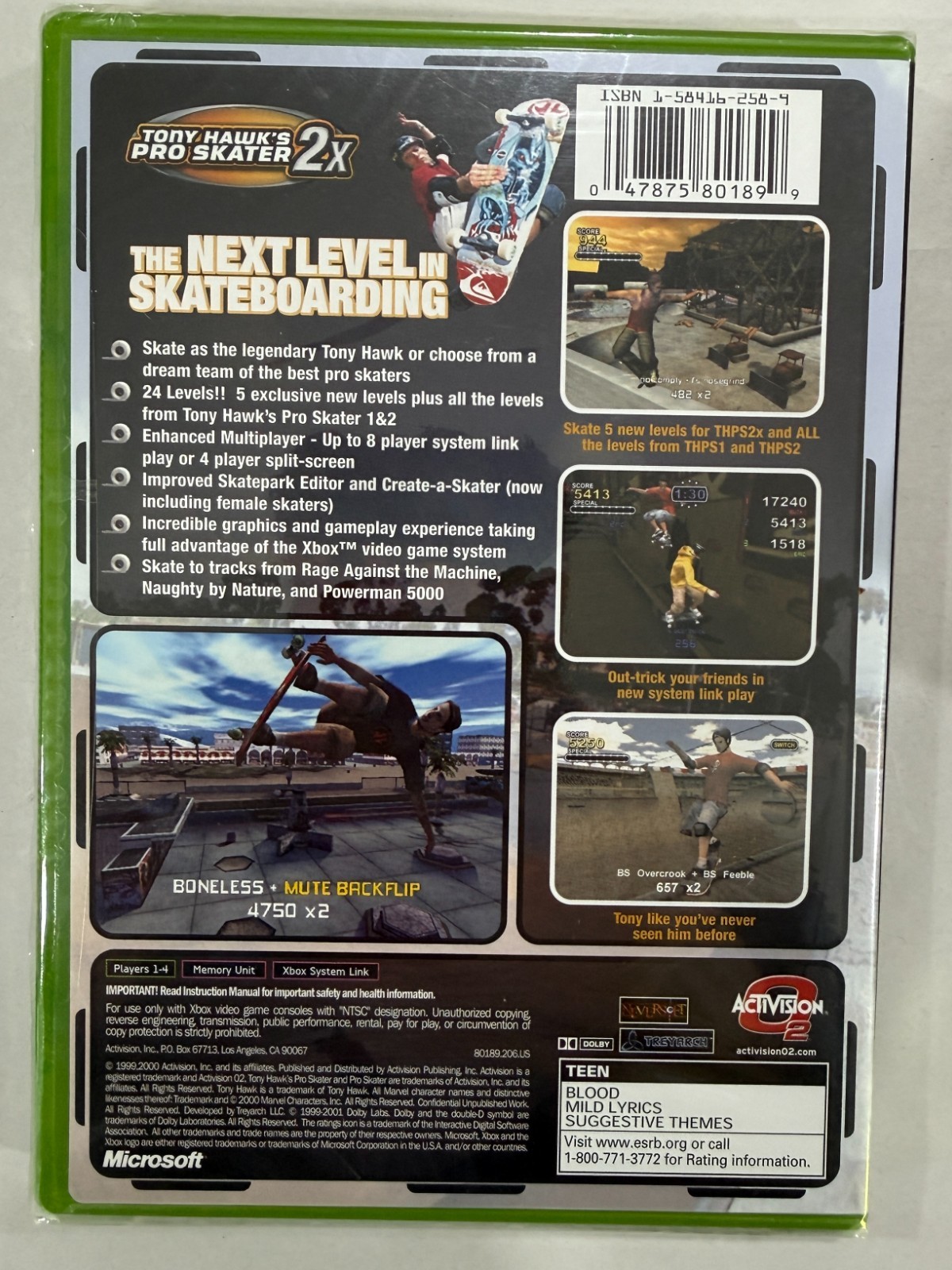 Xbox – Tony Hawk’s Pro Skater 2x – New / Factory Sealed – NTSC