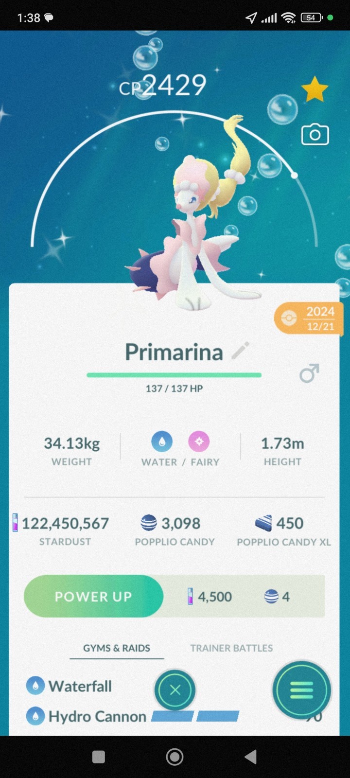 Pokemon Shiny Go Primarina Registered Or Ultra Friends 30 Days